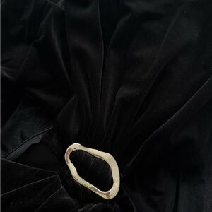 Zara Black Maxi Dress with Gold Accent